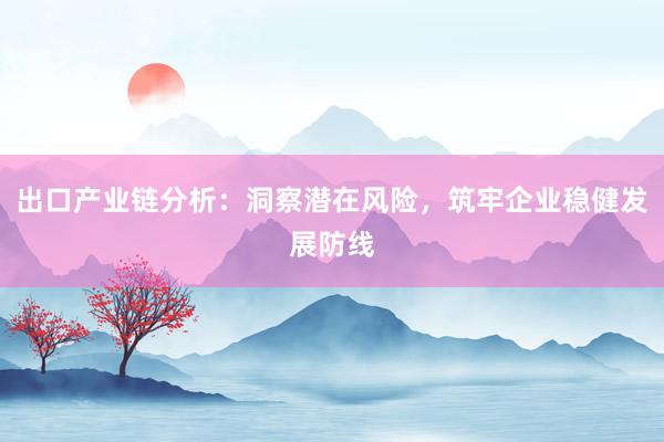 出口产业链分析：洞察潜在风险，筑牢企业稳健发展防线