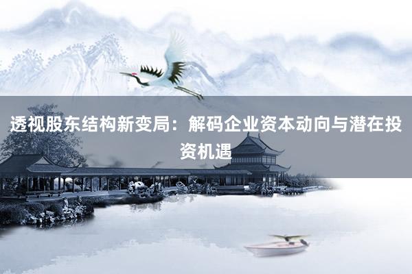 透视股东结构新变局：解码企业资本动向与潜在投资机遇