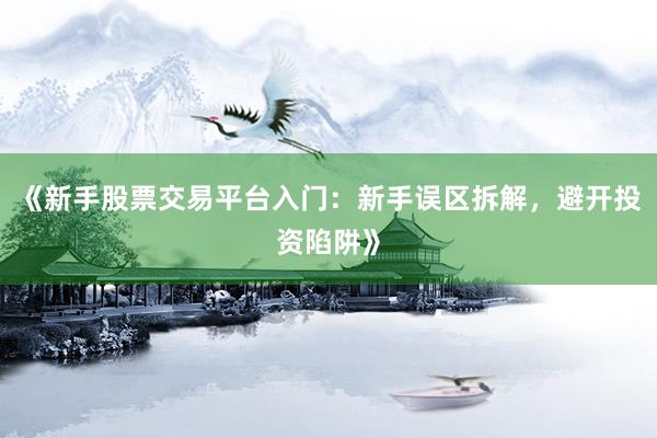 《新手股票交易平台入门：新手误区拆解，避开投资陷阱》