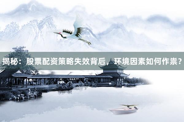 揭秘：股票配资策略失效背后，环境因素如何作祟？