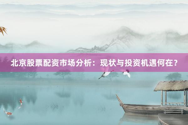 北京股票配资市场分析：现状与投资机遇何在？